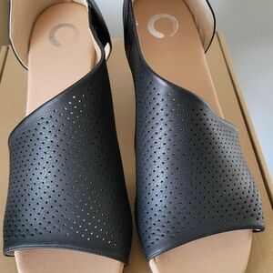 Chic Black Perforated Women's Sandals